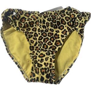Breaking Waves Girl One Piece bikini leopard bottom size 12, New